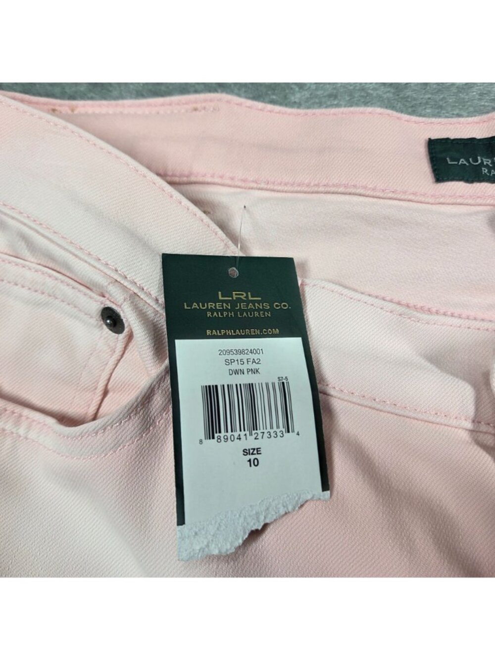 Lauren Ralph Lauren Jeans Womens 10 Washed Pink Ombre Modern Skinny Preppy NEW - Picture 3 of 10